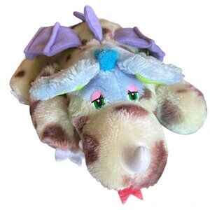 Vintage KAROL WESTERN Blue Green Girl Dragon Plush Stuff Animal Magic RARE